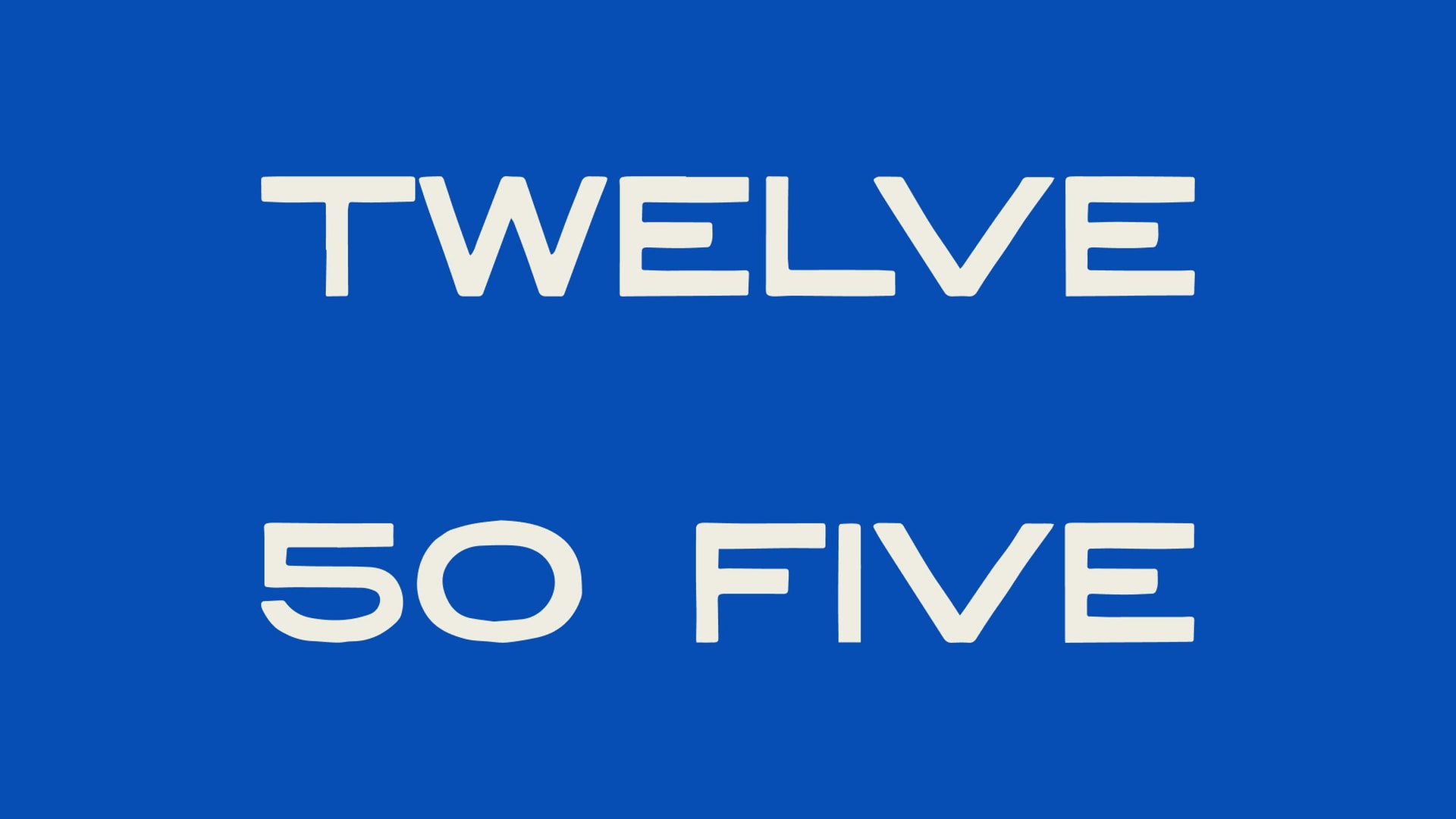 The Twelve50Five wordmark, cream letterforms on the studio's blue